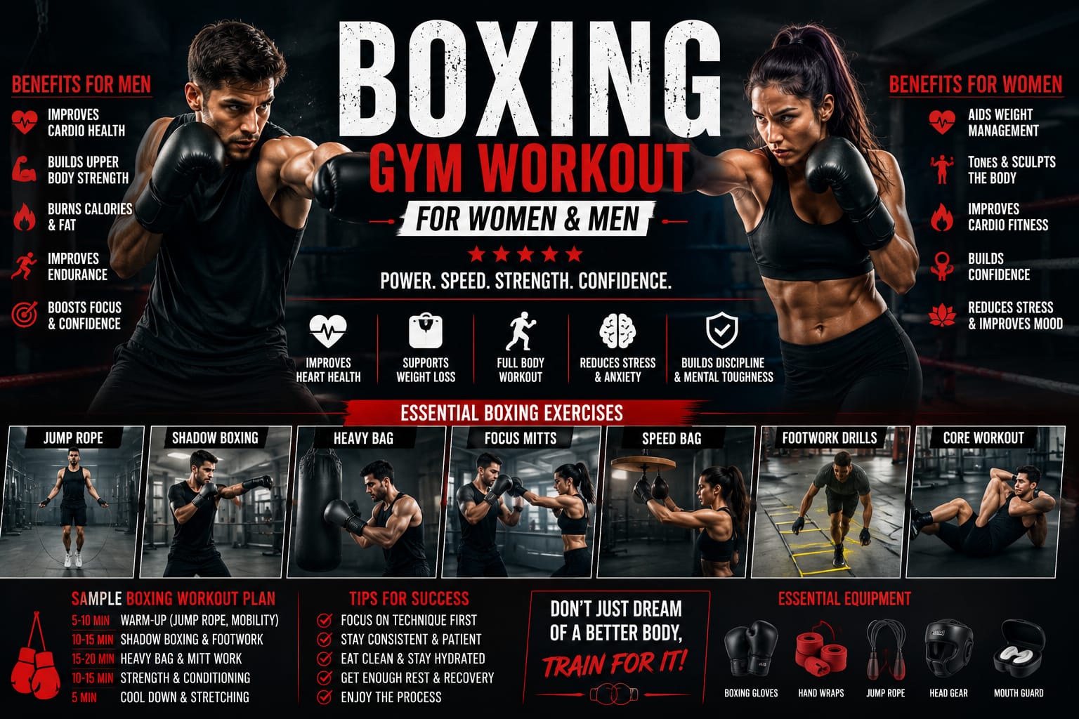 Boxing Gym Workout for Men and Women: Complete Guide to Fitness, Strength and Fat Loss