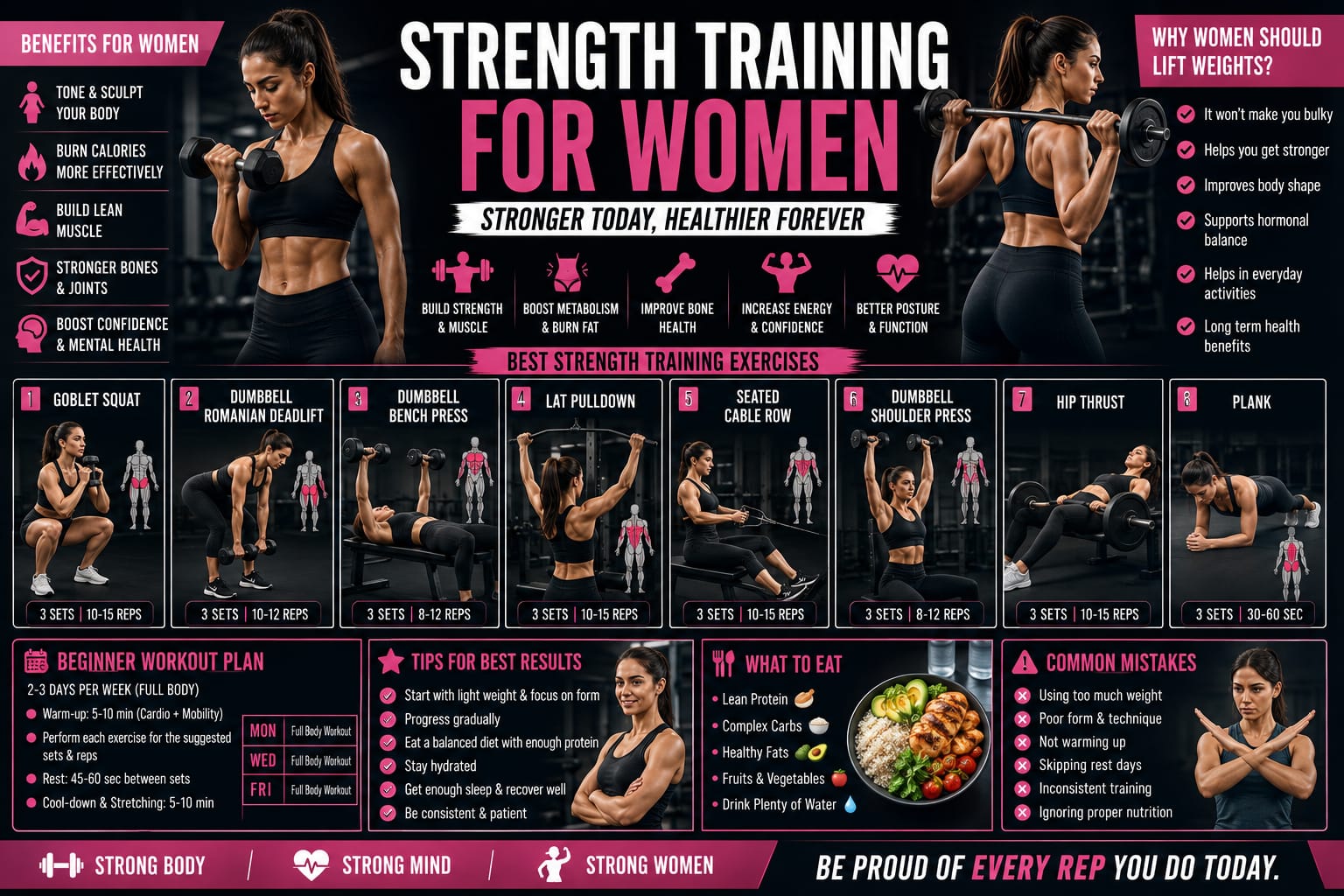 Strength Training for Women at the Gym: Complete Beginner’s Guide to Strength, Muscle and Fitness
